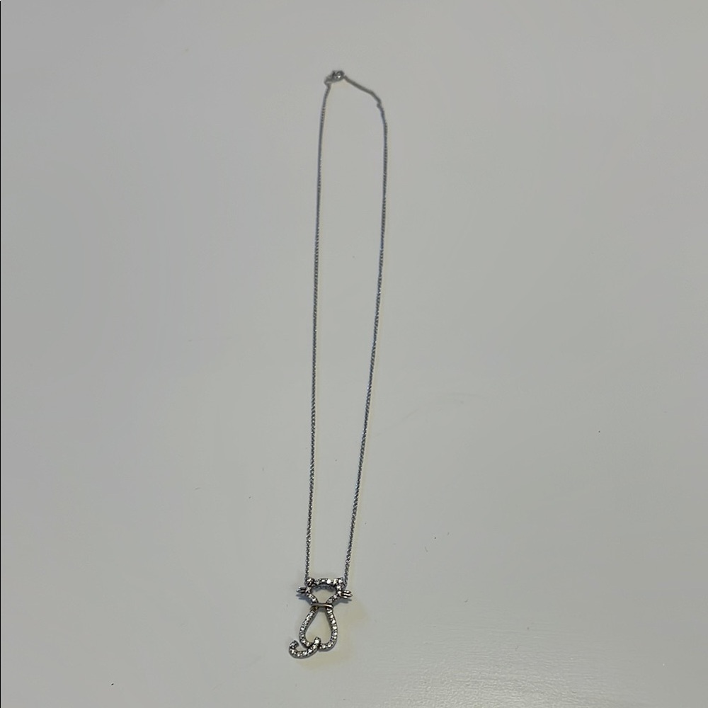 Silver Cat Pendant Necklace